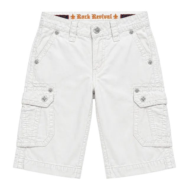 Rock Revival Cargo Shorts White