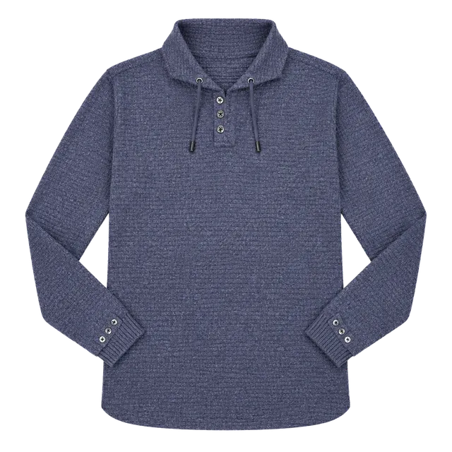 Tommy Hilfiger Womens Large Blue Cowl Neck Ribbed Knit Sweater Button Cuffs