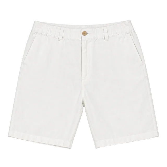Caribbean Linen Shorts Size 36 White 100% Linen Elastic Waist Coastal Beach
