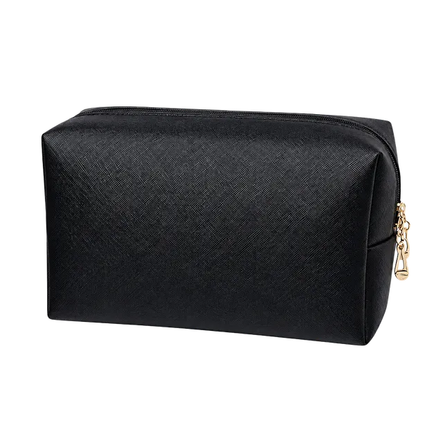 Large Hot Pearl Letter Cosmetic Bag in Black
