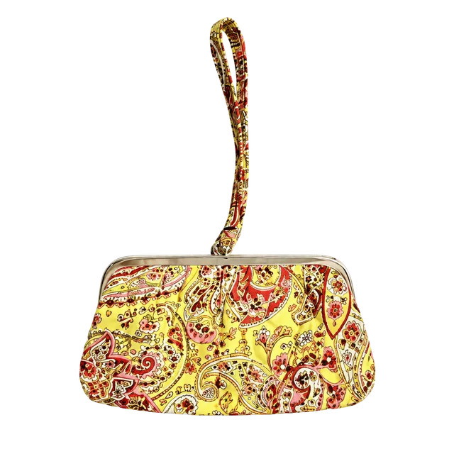 Vera Bradley Pistachio Paisley Kiss Lock Clutch Wristlet Wallet (Z-5)