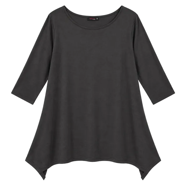 NWT Azalea by Firmiana Tunic Top 3X Olive Green Long Sleeve Curved Hem