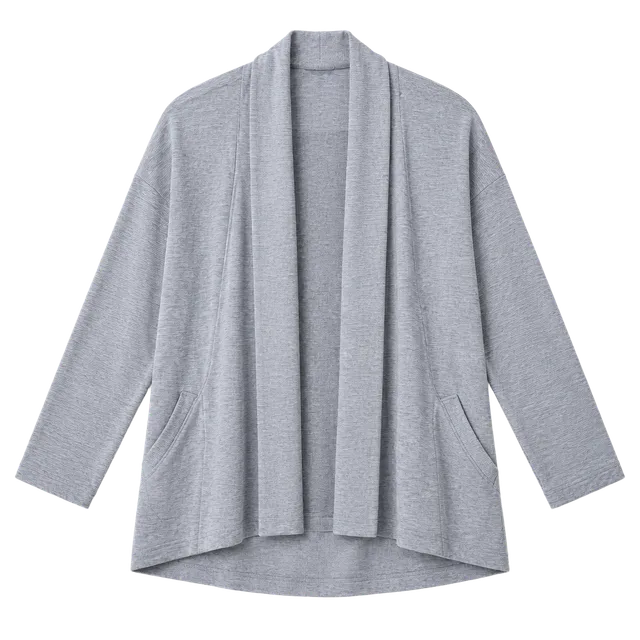 Athleta Zenana Slouchy Pocket Open Cardigan Sky Blue Athleisure 