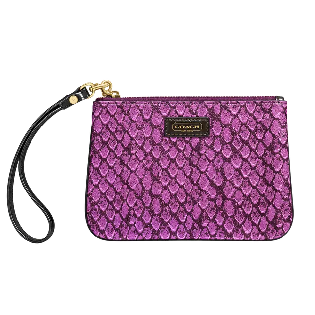 Coach Taylor Snake Print Small Wristlet