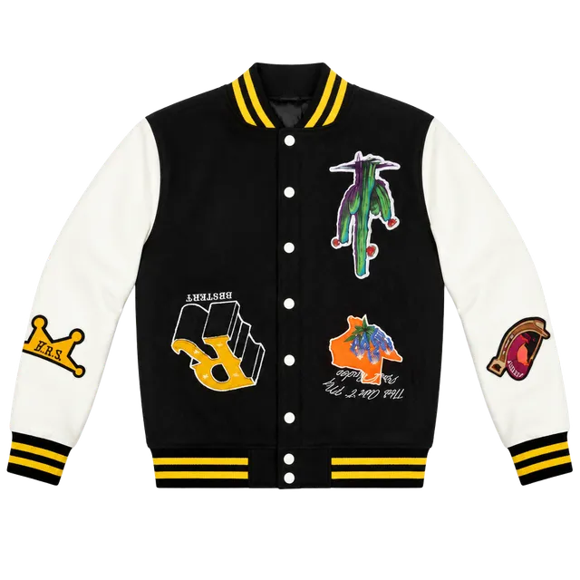 8bdstrkt Cactus Varsity Jacket Black White