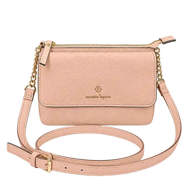 Nanette Lepore Pink Faux Leather Crossbody Bag