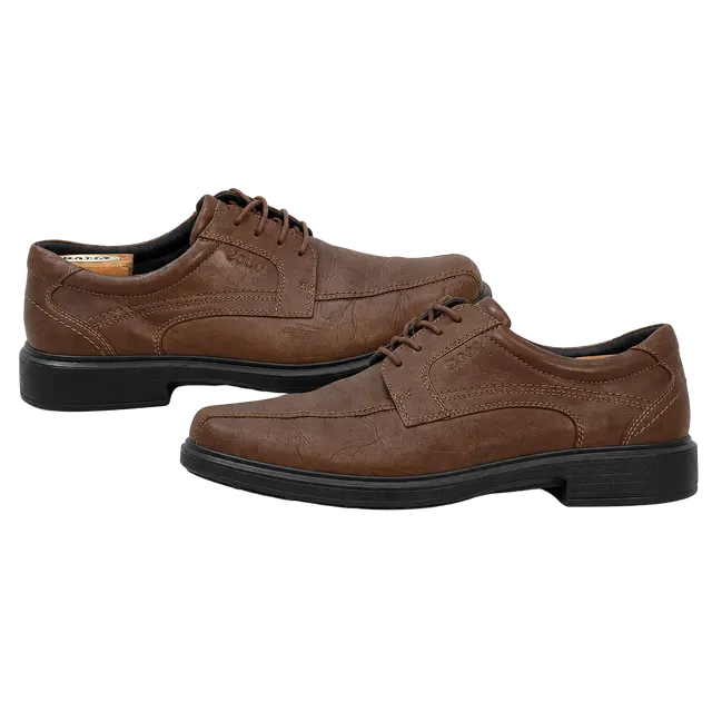 Ecco Helsinki Bike Toe Tie Size 44 Brown Leather Oxford Dress Shoes