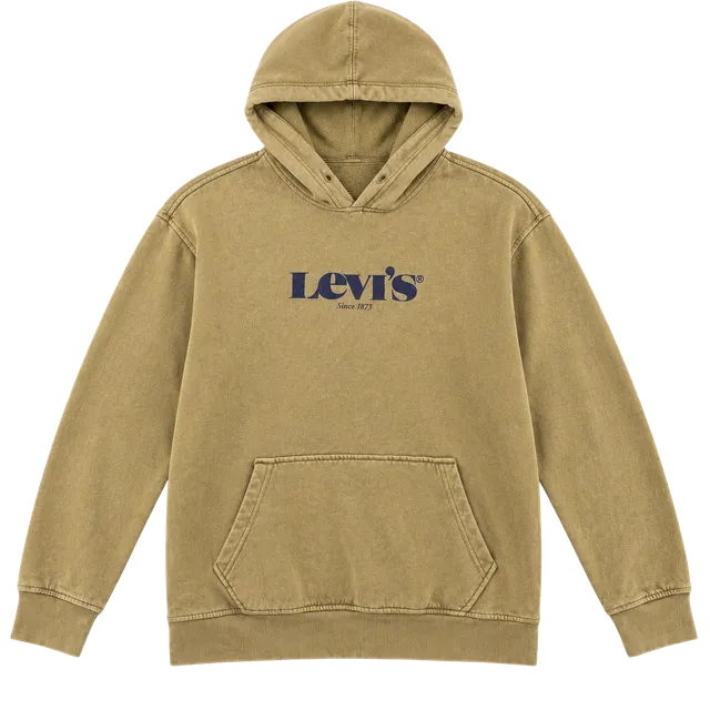 1651 Levi's Hoodie Size M Tan Since 1873 Logo Pullover Sweatshirt