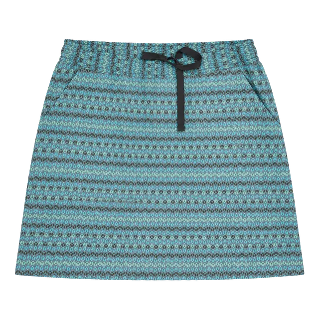 Toad&Co Patterned Drawstring Skirt Size S Blue Green