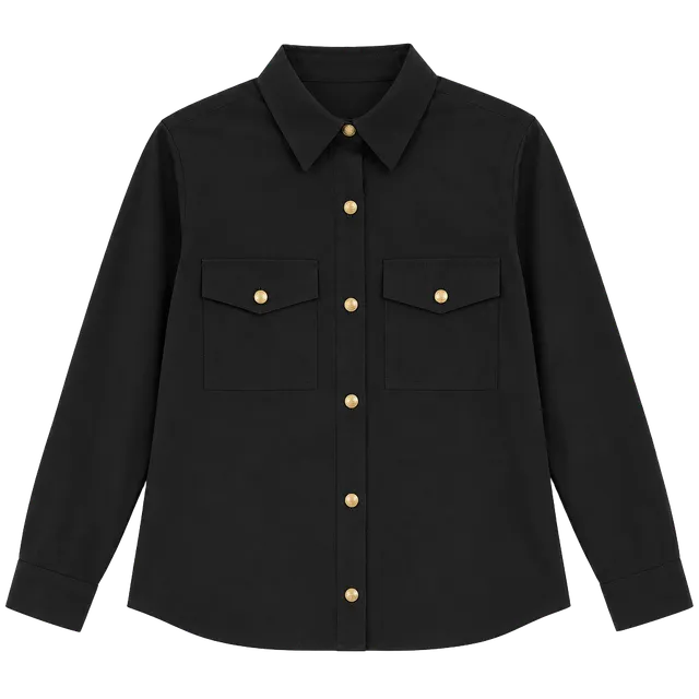 Gerard Darel Black Button Up Shirt Size 3