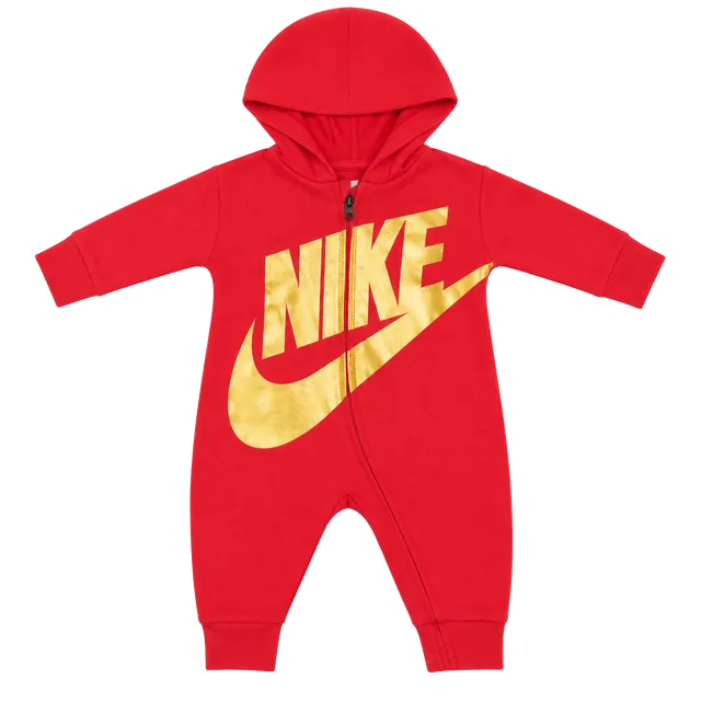 Nike Infant Boys Baby Hooded Coverall Red Gold 0-3M