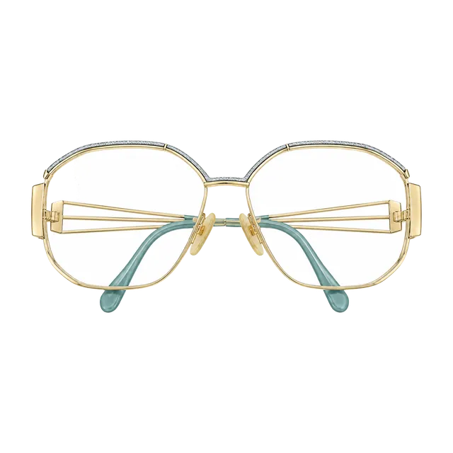 Neostyle Vintage 80s Gold Eyeglass Frames Geometric Oversized