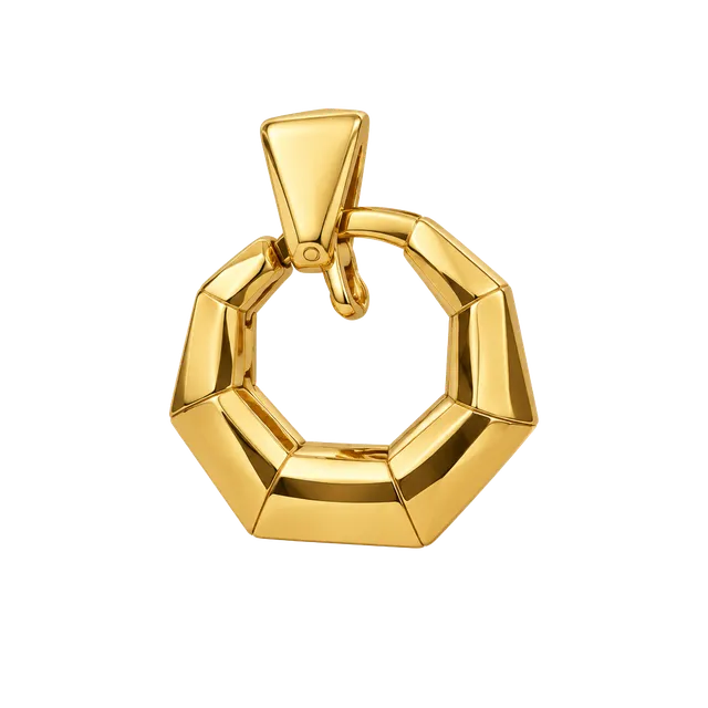 Monet Vintage Gold Tone Hexagon Geometric Clip On Earrings