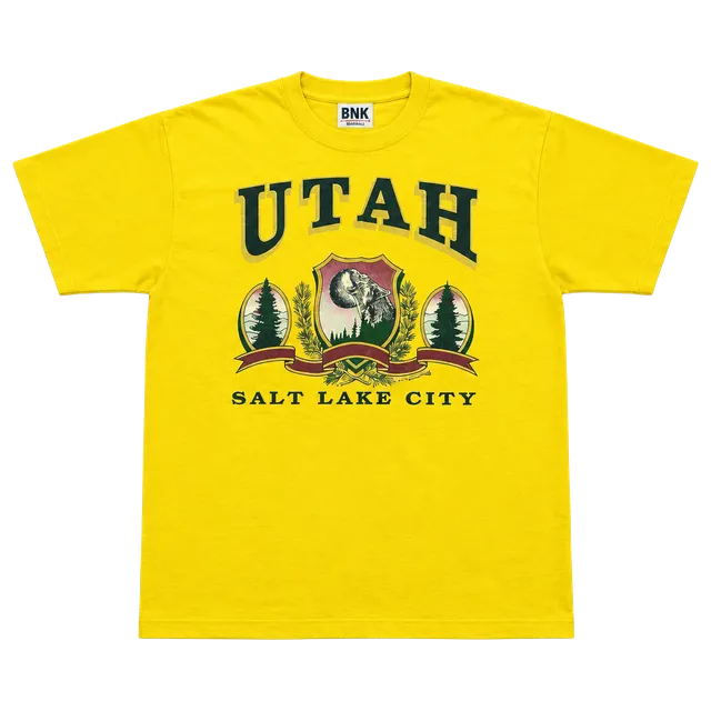 BNK Utah Salt Lake City T-Shirt Size Medium Yellow Graphic Tee