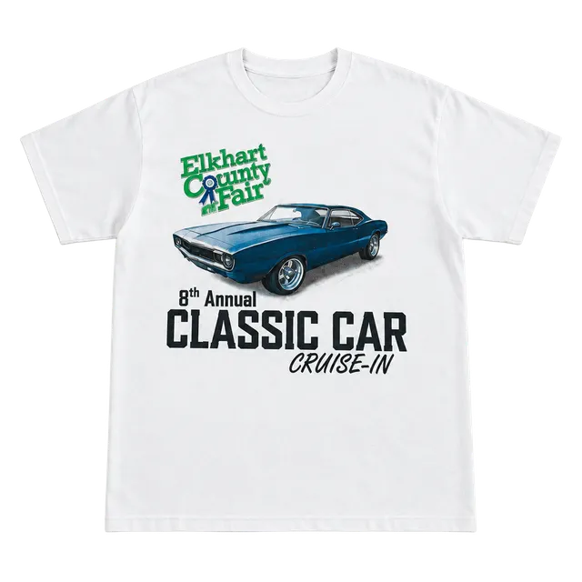 Elkhart County Fair 8th Annual Classic Car Cruise-In T-Shirt White 2023