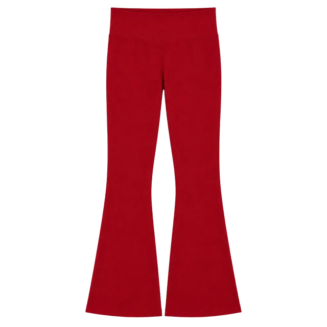 NVGTN Flare Pants Red Ribbed Yoga Leggings
