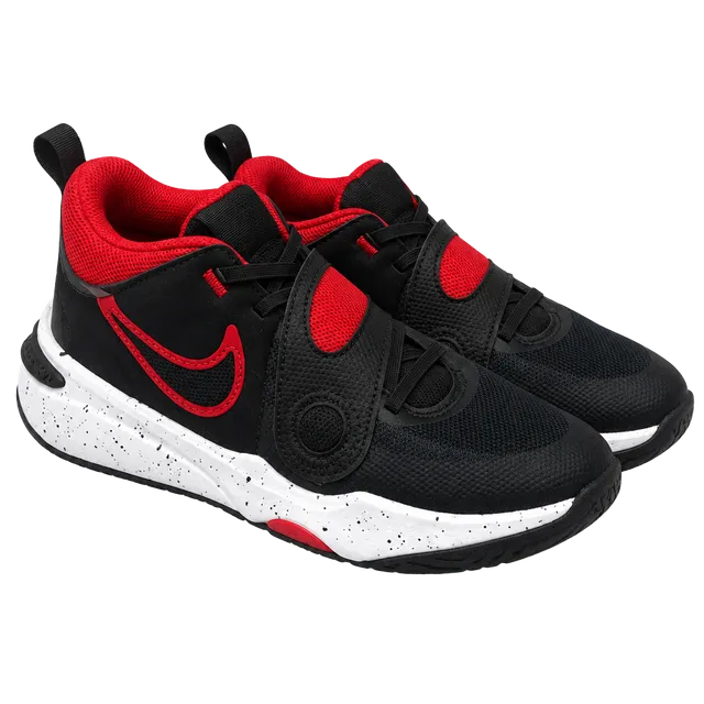 Nike Team Hustle D 11 Size 5Y Black Red Athletic Sneakers