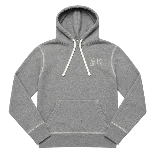 American Eagle Super Soft Hoodie Size M Gray Logo Pullover Sweatshirt