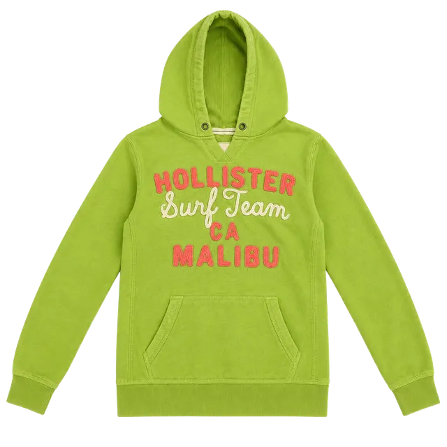 Hollister Surf Team California Malibu Hoodie Size L Lime Green
