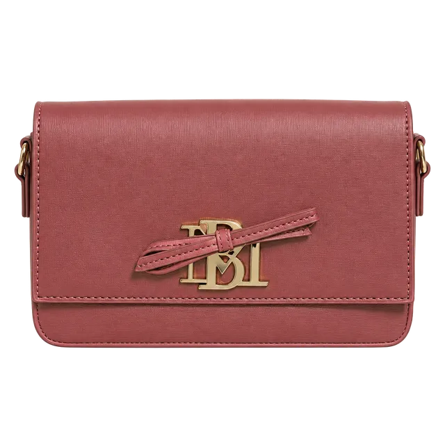 Badgley Mischka Crossbody with Bow on Plate Size 1SZ Coffee Vegan Leather