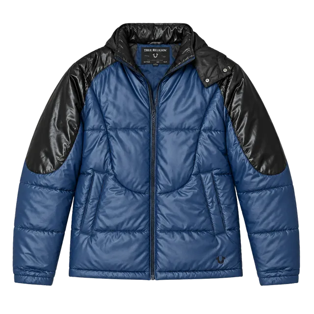 True Religion Puffer Jacket Blue Black