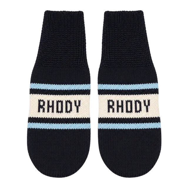 Logo Inc. Rhody Cheer Mittens Navy Blue Light Blue White New