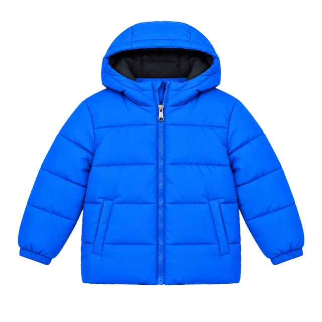 Swiss Tech Puffer Jacket Size XS (4-5) Blue Hooded Coat