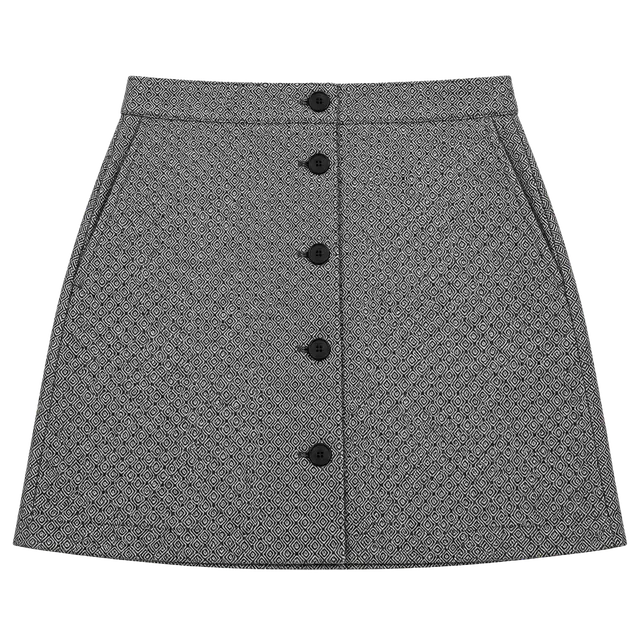 Madewell Geometric Button Front Wool Blend Skirt Size 12