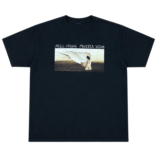 Neil Young Prairie Wind Concert Tour T-Shirt Black Cotton