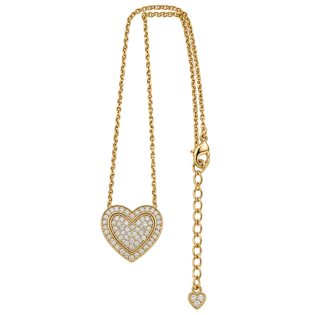 Swarovski Cupid Heart Pendant Sparkle Crystal Pave Necklace