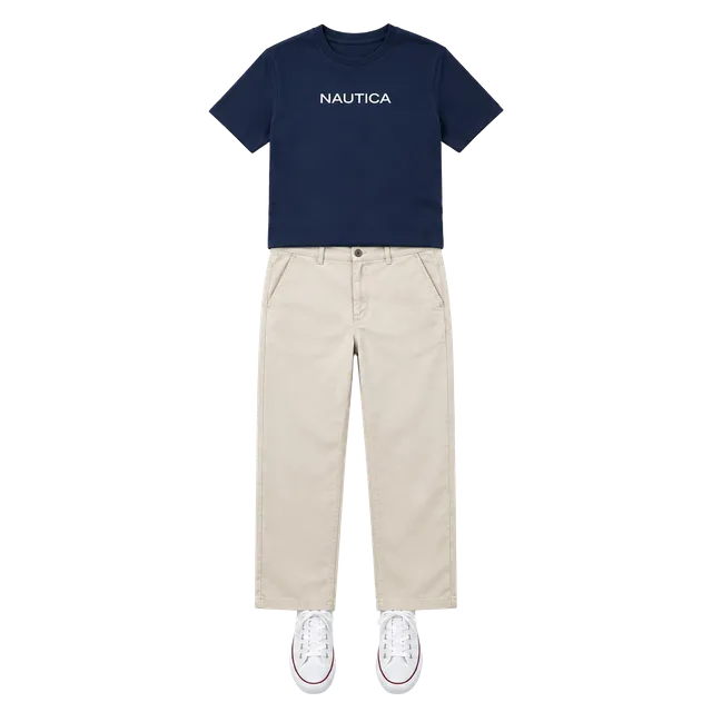 Nautica Logo Graphic T-Shirt Size L Navy Blue Cotton Sleepwear