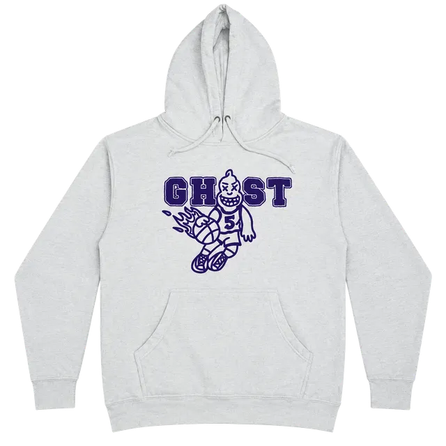 Ghost Hoodie Size L White Basketball Graphic Sweatshirt