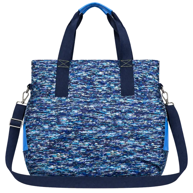 Tek Gear Tote Bag Blue Multi Abstract Print Convertible Shoulder Crossbody