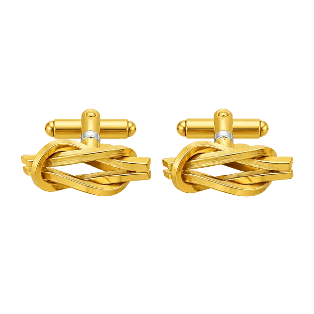 Vintage 1960s Gold Tone Knot Cufflinks