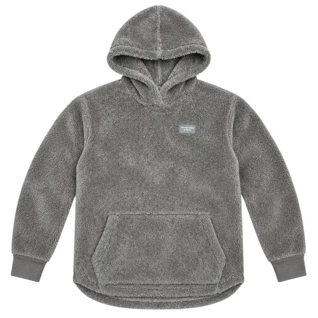 abercrombie kids Sherpa Hoodie Size 11/12 Brown Fleece Pullover