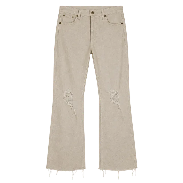 Rag & Bone Distressed Crop Flare Jeans White Sz 29