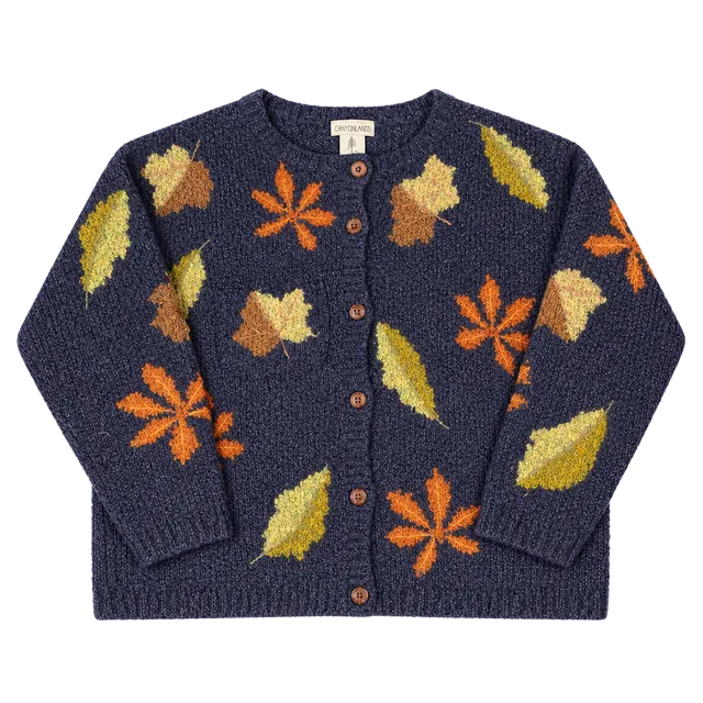Mandal Bay Fall Leaf Cardigan Sweater Size XXL Purple