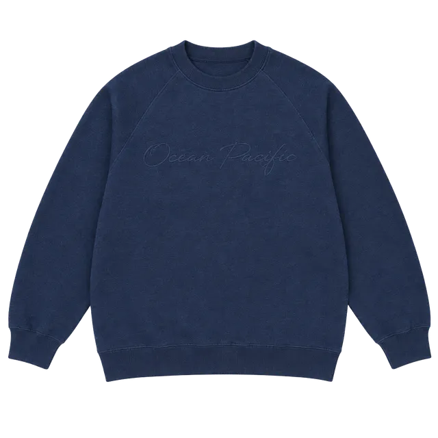 Ocean Pacific Sweatshirt Size Small Navy Blue Mock Neck Vintage OP