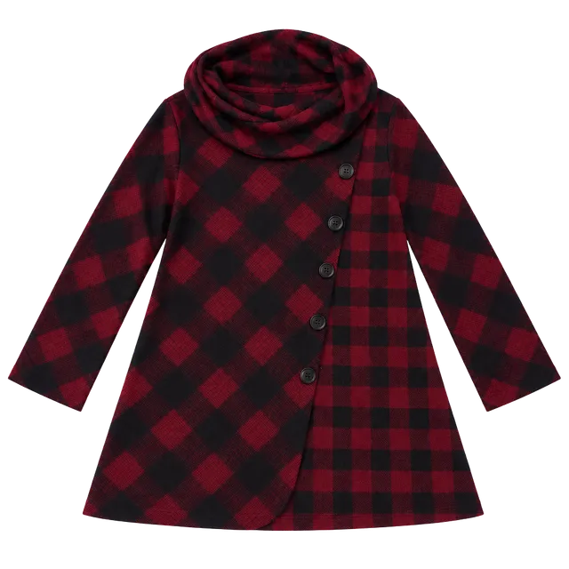 Robert Louis Plaid Cowl Neck Top Size S