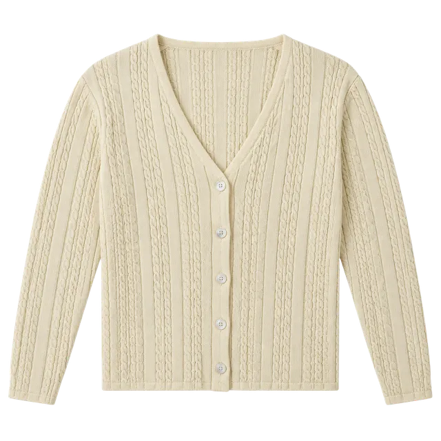 Career Essentials Cable Knit Cardigan Sweater Size M Yellow