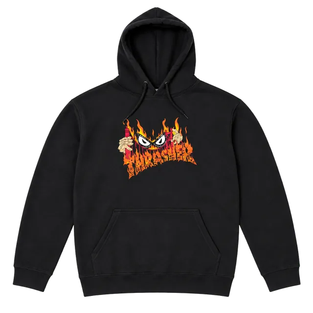 Thrasher Flame Hoodie Size XL Black