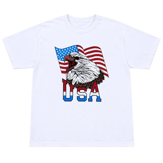 Gildan USA Eagle T-Shirt Size XL White Graphic