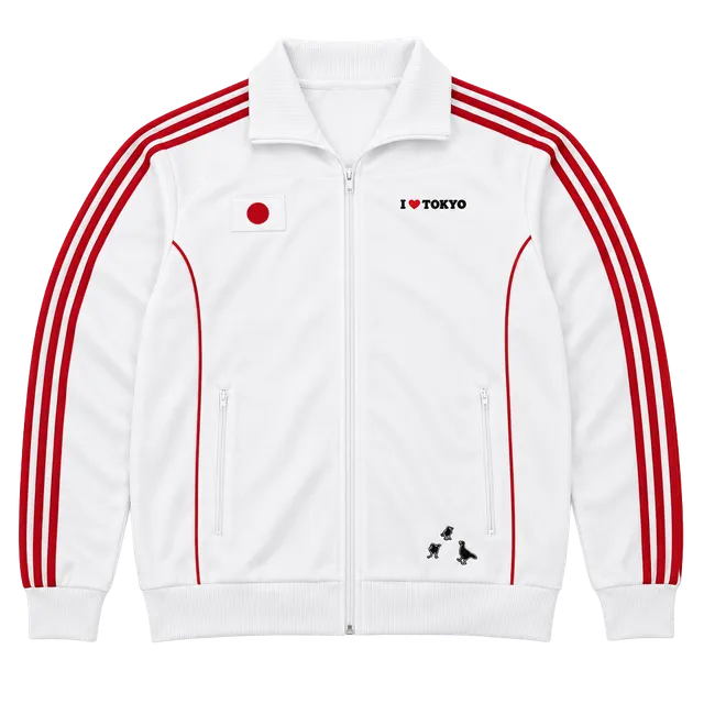 Adidas I Love Tokyo Track Jacket Size 2XL White Red Japan Zip Up