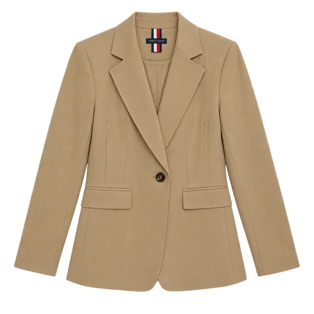 Tommy Hilfiger Tailored Blazer Size 8 Camel Tan Single Button Jacket