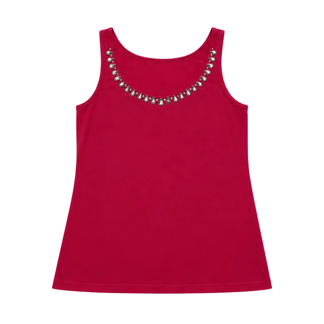 Victoria's Secret Embellished Rhinestone Tank Top Size M Pink