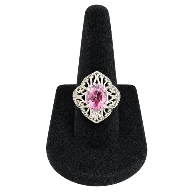 Vintage Kabana Amethyst Filigree Scroll 925 Sterling Silver Ring Size 7