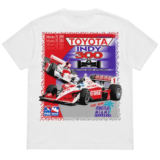 Vintage Nascar Toyota Indy 300 2004 Homestead-Miami Speedway Size XL White T-Shirt