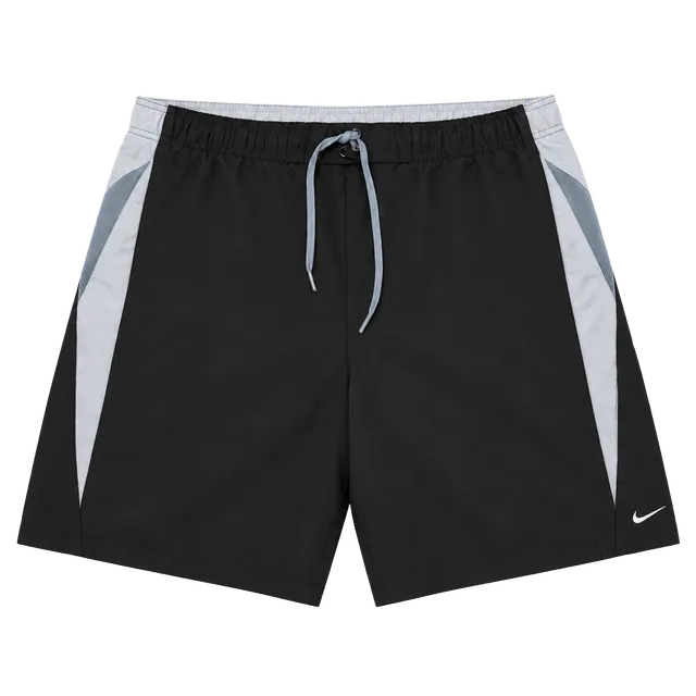 Nike Swim Trunks Size L Black Gray Swoosh