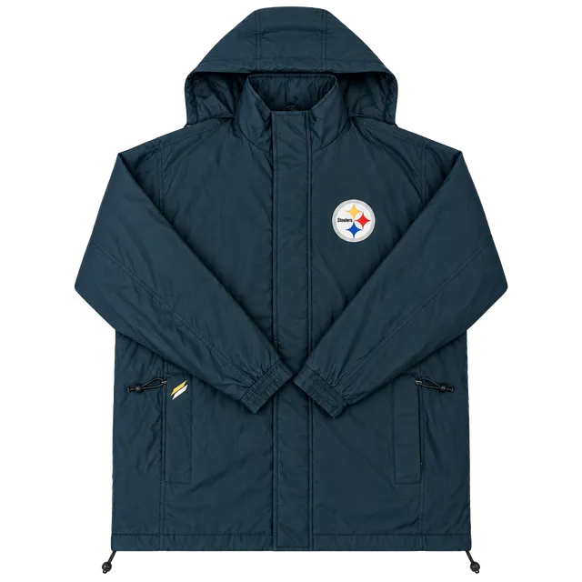 G III Carl Banks Pittsburgh Steelers Jacket Black Hooded NFL size XL