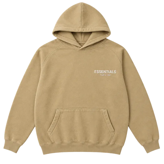 Essentials Fear of God Hoodie Size M Tan Pullover Sweatshirt